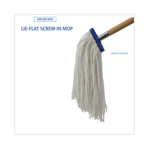 Image of Boardwalk® BWK824R Mop Head, Lie-Flat Head, Rayon Fiber, 24 oz, White, 12/Carton