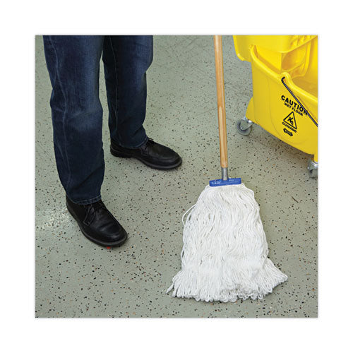 Image of Boardwalk® BWK824R Mop Head, Lie-Flat Head, Rayon Fiber, 24 oz, White, 12/Carton