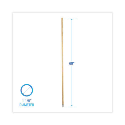 Image of Boardwalk® BWK834 Lie-Flat Screw-In Mop Handle, 1.13" dia x 60", Natural