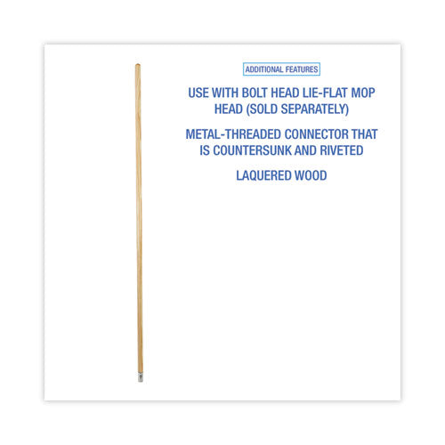 Image of Boardwalk® BWK834 Lie-Flat Screw-In Mop Handle, 1.13" dia x 60", Natural