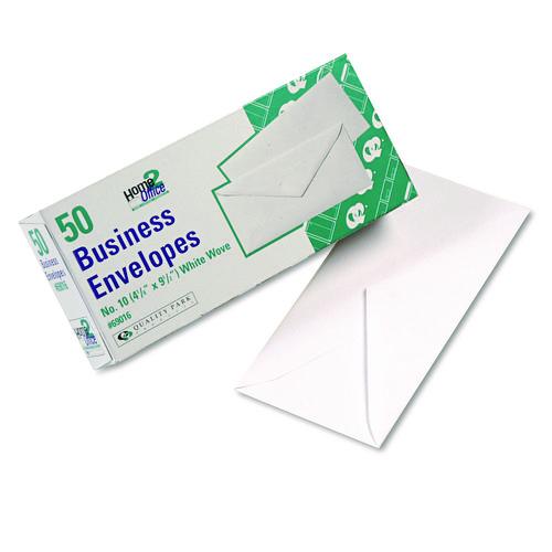 Image of Quality Park QUA69016 White Wove Business Envelope Convenience Packs, #10, Bankers Flap, Gummed Closure, 4.13 X 9.5, White, 50/box