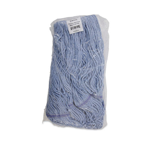 Image of Boardwalk® BWK902BL Mop Head, Loop-End, Cotton With Scrub Pad, Medium, 12/carton