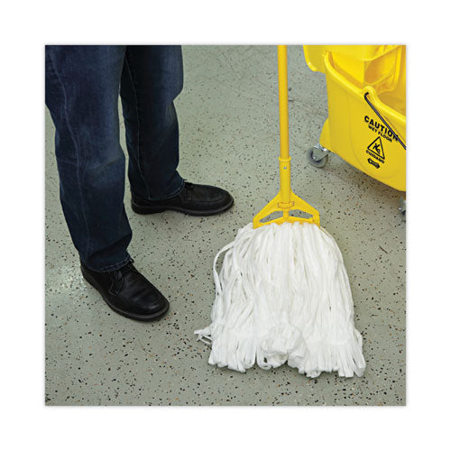 Image of Boardwalk® BWK8003 Mop Head, Looped, Enviro Clean With Tailband, Cotton/Synthetic, Large, White, 12/Carton