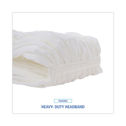 Image of Boardwalk® BWK8003 Mop Head, Looped, Enviro Clean With Tailband, Cotton/Synthetic, Large, White, 12/Carton