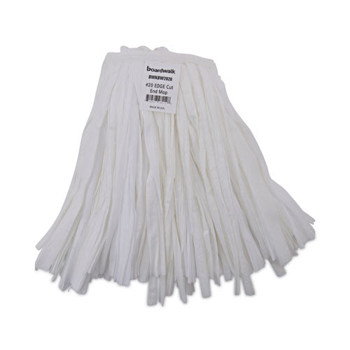 Image of Boardwalk® BWKBW2020 Nonwoven Cut End Edge Mop, Rayon/polyester, #20, White, 12/carton