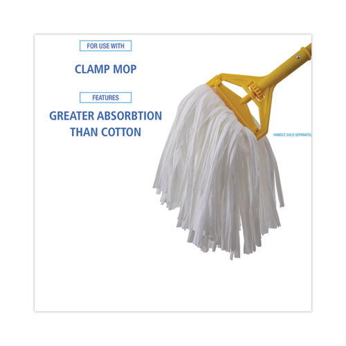 Image of Boardwalk® BWKBW2020 Nonwoven Cut End Edge Mop, Rayon/polyester, #20, White, 12/carton