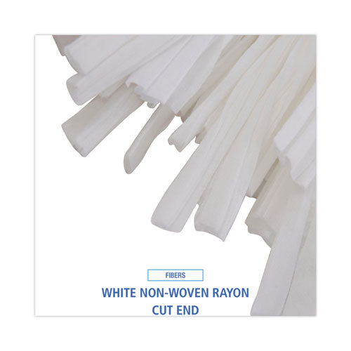 Image of Boardwalk® BWKBW2020 Nonwoven Cut End Edge Mop, Rayon/polyester, #20, White, 12/carton
