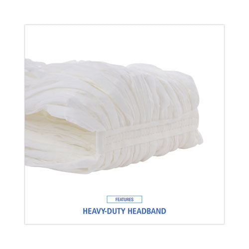 Image of Boardwalk® BWKBW2020 Nonwoven Cut End Edge Mop, Rayon/polyester, #20, White, 12/carton