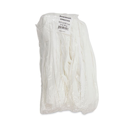 Image of Boardwalk® BWKBW2020 Nonwoven Cut End Edge Mop, Rayon/polyester, #20, White, 12/carton