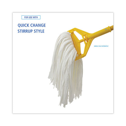 Image of Boardwalk® BWKBW2024 Nonwoven Cut End Edge Mop, Rayon/polyester, #24, White, 12/carton
