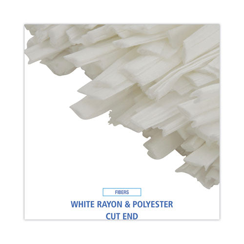 Image of Boardwalk® BWKBW2024 Nonwoven Cut End Edge Mop, Rayon/polyester, #24, White, 12/carton