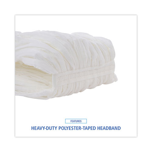 Image of Boardwalk® BWKBW2024 Nonwoven Cut End Edge Mop, Rayon/polyester, #24, White, 12/carton