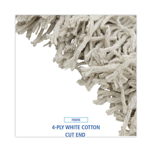 Image of BoardwalkÂ® Cotton Mop Head, Cut-End, #32, White, 12/carton