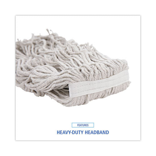 Image of BoardwalkÂ® Cotton Mop Head, Cut-End, #32, White, 12/carton