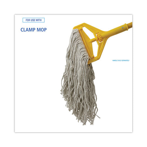 Image of Boardwalk® BWKCM20016 Banded Mop Head, Cotton, Cut-End, White, 16 Oz, 12/carton