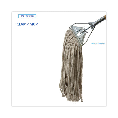 Image of BoardwalkÂ® Mop Head, Cotton, Cut-End, White, 4-Ply, 32oz, 12/carton