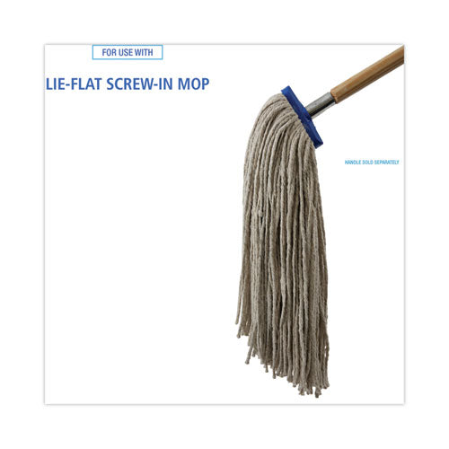 Image of Boardwalk® BWKCM22024 Mop Head, Lie-Flat Head, Cotton Fiber, 24 oz., White, 12/Carton