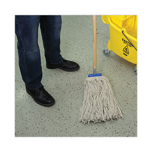 Image of Boardwalk® BWKCM22024 Mop Head, Lie-Flat Head, Cotton Fiber, 24 oz., White, 12/Carton