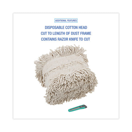 Image of Boardwalk® BWKFF40 Flash Forty Disposable Dust Mop Heads, Cotton, 5", Natural