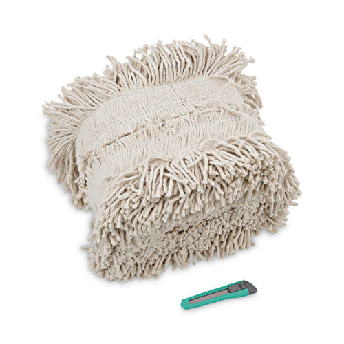 Image of Boardwalk® BWKFF40 Flash Forty Disposable Dust Mop Heads, Cotton, 5", Natural