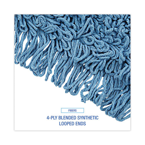 Image of Boardwalk® BWKHL365BSPC Dry Mopping Kit, 36 X 5 Blue Blended Synthetic Head, 60" Natural Wood/metal Handle