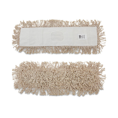 Image of Boardwalk® BWKM245C Cotton Dry Mopping Kit, 24 X 5 Natural Cotton Head, 60" Natural Wood Handle