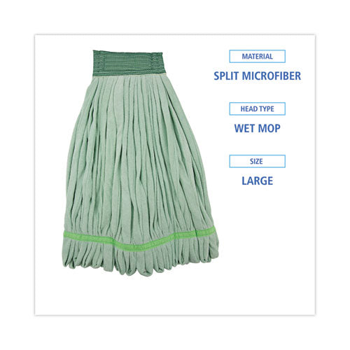 Image of Boardwalk® BWKMWTLGCT Microfiber Looped-End Wet Mop Head, Large, Green, 12/carton