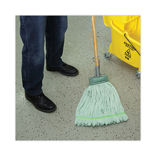 Image of Boardwalk® BWKMWTLGCT Microfiber Looped-End Wet Mop Head, Large, Green, 12/carton