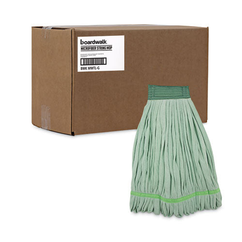 Image of Boardwalk® BWKMWTLGCT Microfiber Looped-End Wet Mop Head, Large, Green, 12/carton