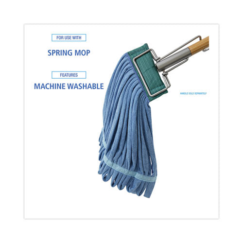 Image of Boardwalk® BWKMWTMBCT Microfiber Looped-End Wet Mop Heads, Medium, Blue, 12/carton, 12/carton