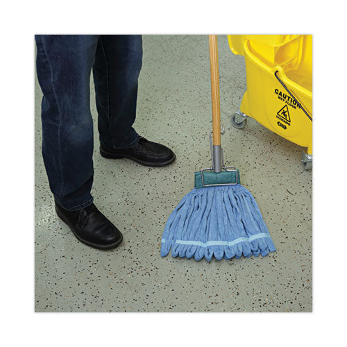 Image of Boardwalk® BWKMWTMBCT Microfiber Looped-End Wet Mop Heads, Medium, Blue, 12/carton, 12/carton