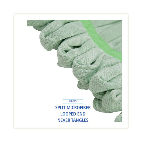 Image of Boardwalk® BWKMWTMGCT Microfiber Looped-End Wet Mop Heads, Medium, Green, 12/carton