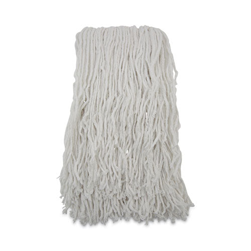 Image of BoardwalkÂ® Banded Rayon Cut-End Mop Heads, #24, White, 1.25" Headband, 12/Carton
