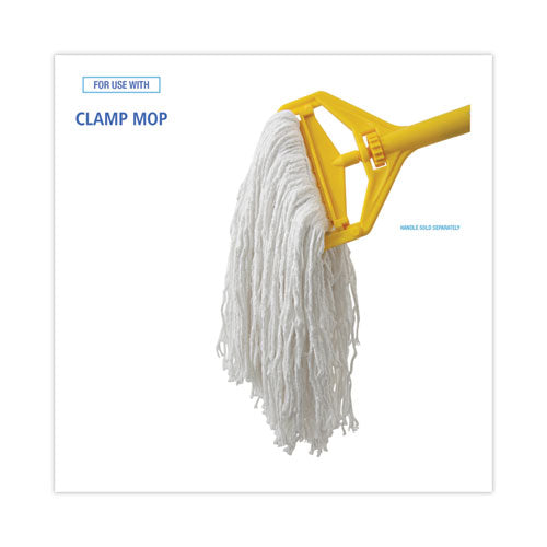 Image of BoardwalkÂ® Banded Rayon Cut-End Mop Heads, #24, White, 1.25" Headband, 12/Carton