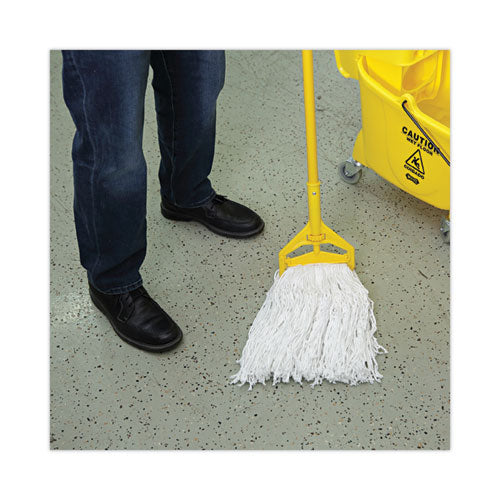 Image of BoardwalkÂ® Banded Rayon Cut-End Mop Heads, #24, White, 1.25" Headband, 12/Carton