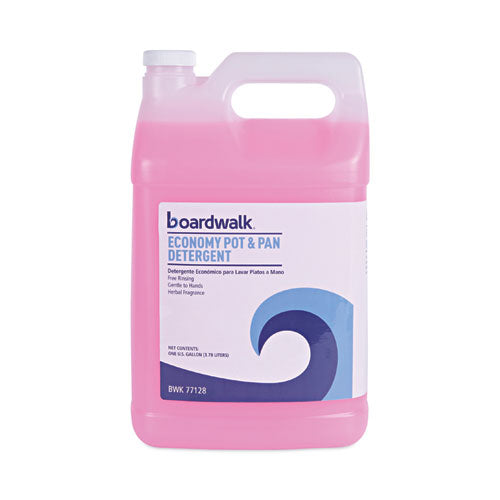 Image of Boardwalk® BWK7714EA Industrial Strength Pot and Pan Hand Dishwashing Detergent, Herbal Scent, 1 gal Bottle