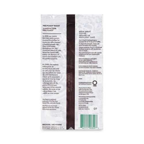 Image of Starbucks® 12411960 Coffee, Pike Place, 2.5oz, 18/box