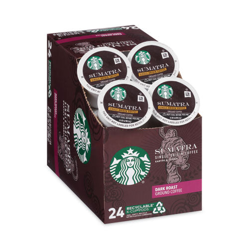 Image of Starbucks® 12565254 Sumatra Coffee K-Cups, Sumatra, 0.4 oz K-Cup, 24/Box