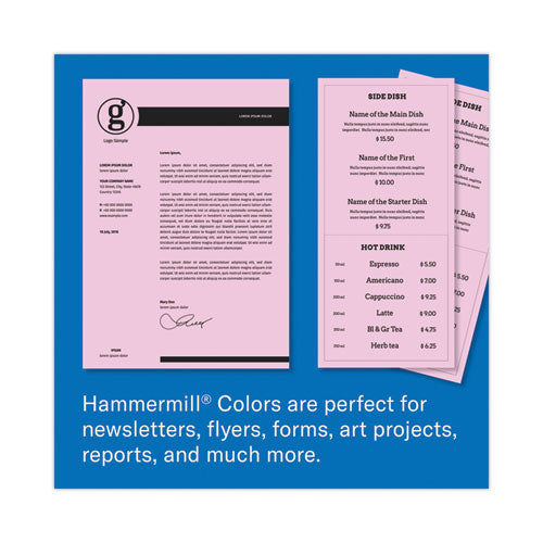 Image of HammermillÂ® Colors Print Paper, 20 lb Bond Weight, 8.5 x 11, Lilac, 500/Ream