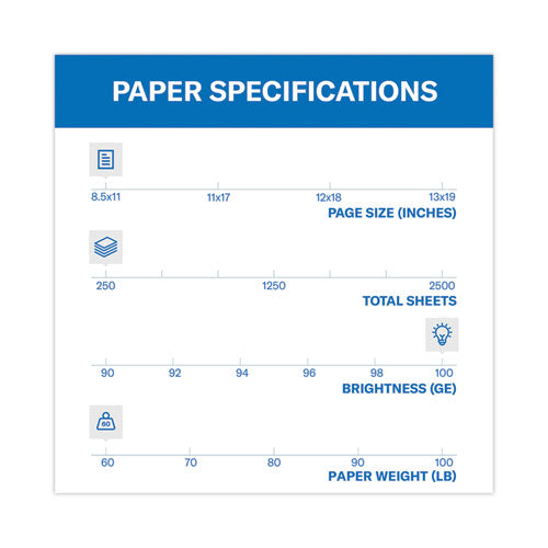 Image of Hammermill® 12254-9 Premium Color Copy Cover, 100 Bright, 60 lb Cover Weight, 8.5 x 11, 250/Pack