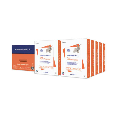Image of Hammermill® 10328-3 Fore Multipurpose Print Paper, 96 Bright, 24 lb Bond Weight, 8.5 x 11, White, 500 Sheets/Ream, 10 Reams/Carton
