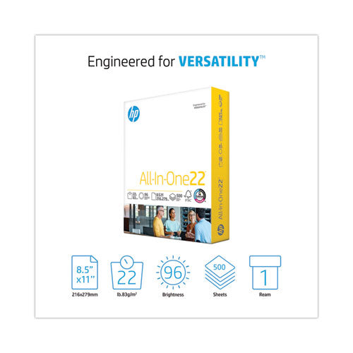 Image of HP Papers All-In-One22 Paper, 96 Bright, 22-lb Bond Weight, 8.5 x 11, White, 500/Ream