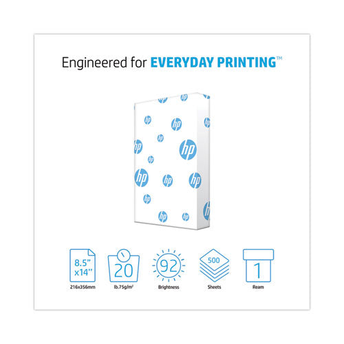 Image of HP Papers 00142-2 Office20 Paper, 92 Bright, 20 lb Bond Weight, 8.5 x 14, White, 500/Ream