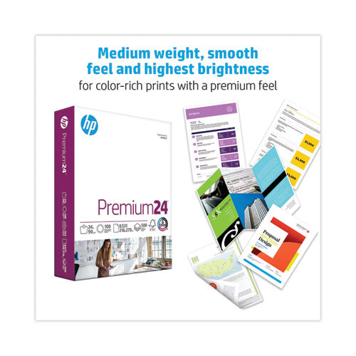 Image of HP Papers 11240-0 Premium24 Paper, 98 Bright, 24 lb Bond Weight, 8.5 x 11, Ultra White, 500/Ream