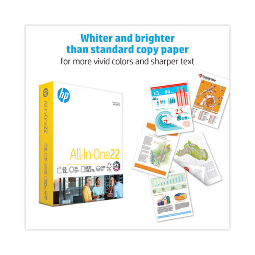 Image of HP Papers All-In-One22 Paper, 96 Bright, 22-lb Bond Weight, 8.5 x 11, White, 500/Ream