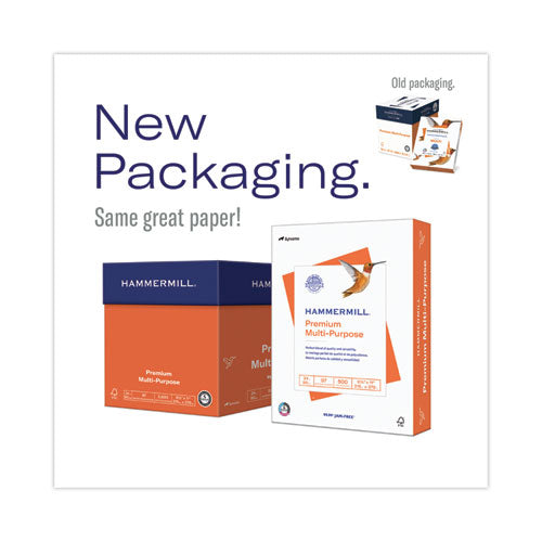 Image of Hammermill® 10631-0 Premium Multipurpose Print Paper, 97 Bright, 20 lb Bond Weight, 8.5 x 11, White, 500 Sheets/Ream, 10 Reams/Carton