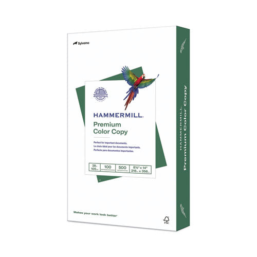 Image of Hammermill® 10247-5 Premium Color Copy Print Paper, 100 Bright, 28 lb Bond Weight, 8.5 x 14, Photo White, 500/Ream