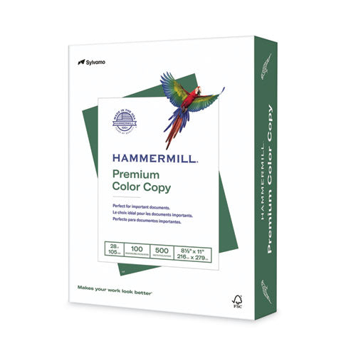 Image of Hammermill® 10246-7 Premium Color Copy Print Paper, 100 Bright, 28 lb Bond Weight, 8.5 x 11, Photo White, 500/Ream