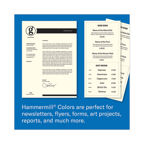 Image of Hammermill® 16803-0 Colors Print Paper, 20 lb Bond Weight, 8.5 x 11, Cream, 500/Ream