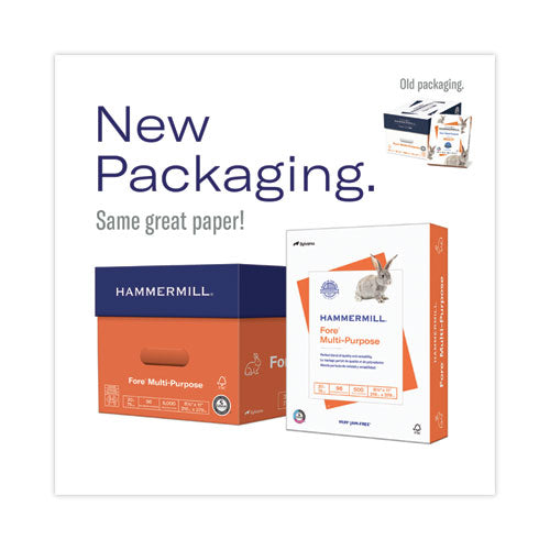 Image of Hammermill® 10326-7 Fore Multipurpose Print Paper, 96 Bright, 20 lb Bond Weight, 8.5 x 11, White, 500 Sheets/Ream, 10 Reams/Carton